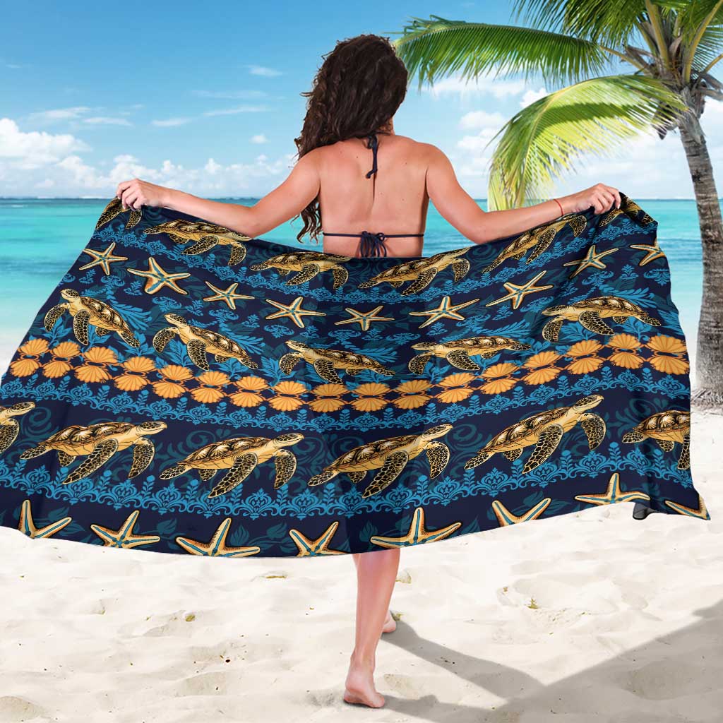 Hawaii Turtles Starfish Unique Pattern Sarong - Polynesian Pride