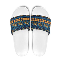 Hawaii Turtles Starfish Unique Pattern Slide Sandals LT01 Blue - Polynesian Pride