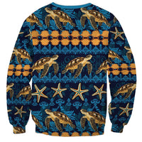 Hawaii Turtles Starfish Unique Pattern Sweatshirt LT01 - Polynesian Pride