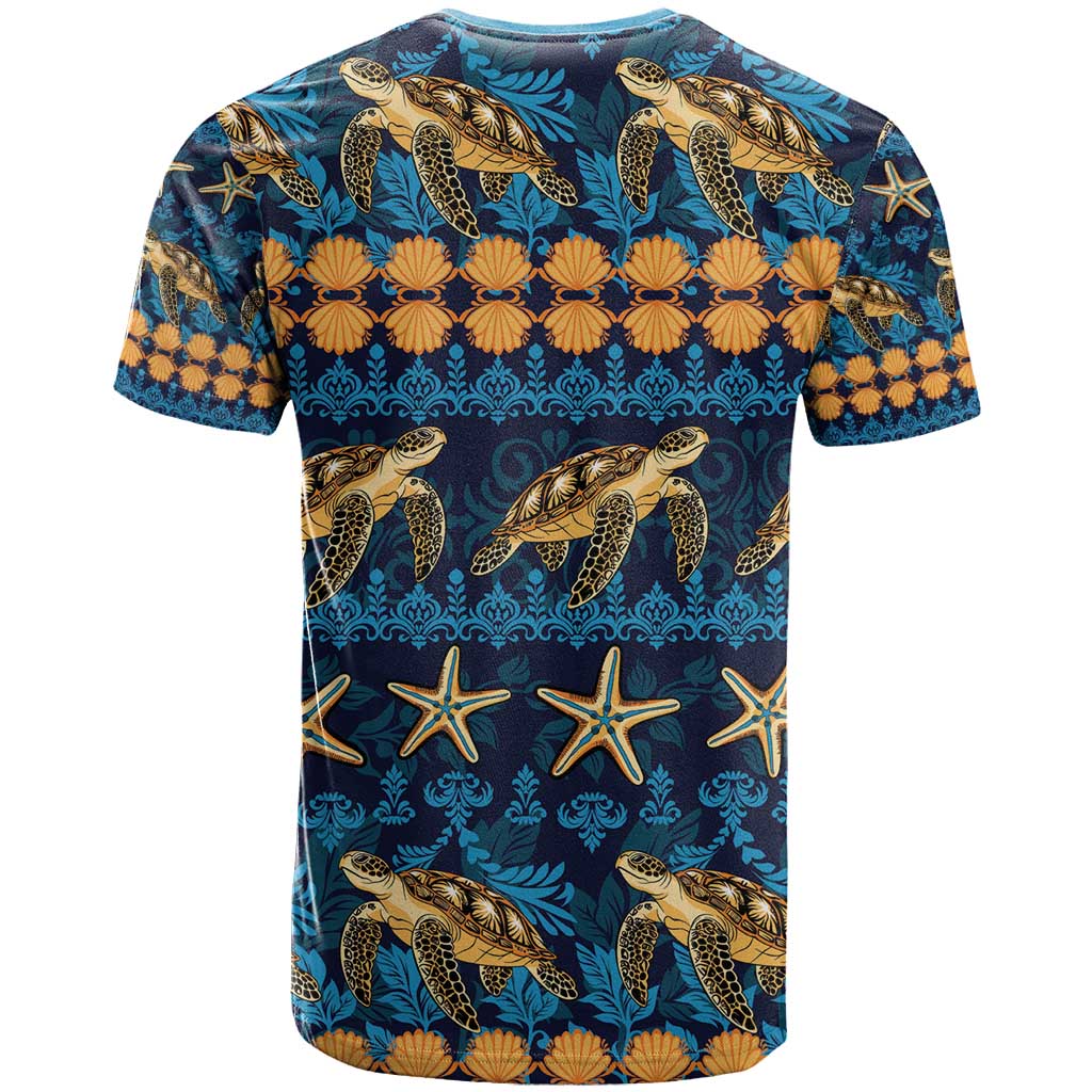 Hawaii Turtles Starfish Unique Pattern T Shirt - Polynesian Pride