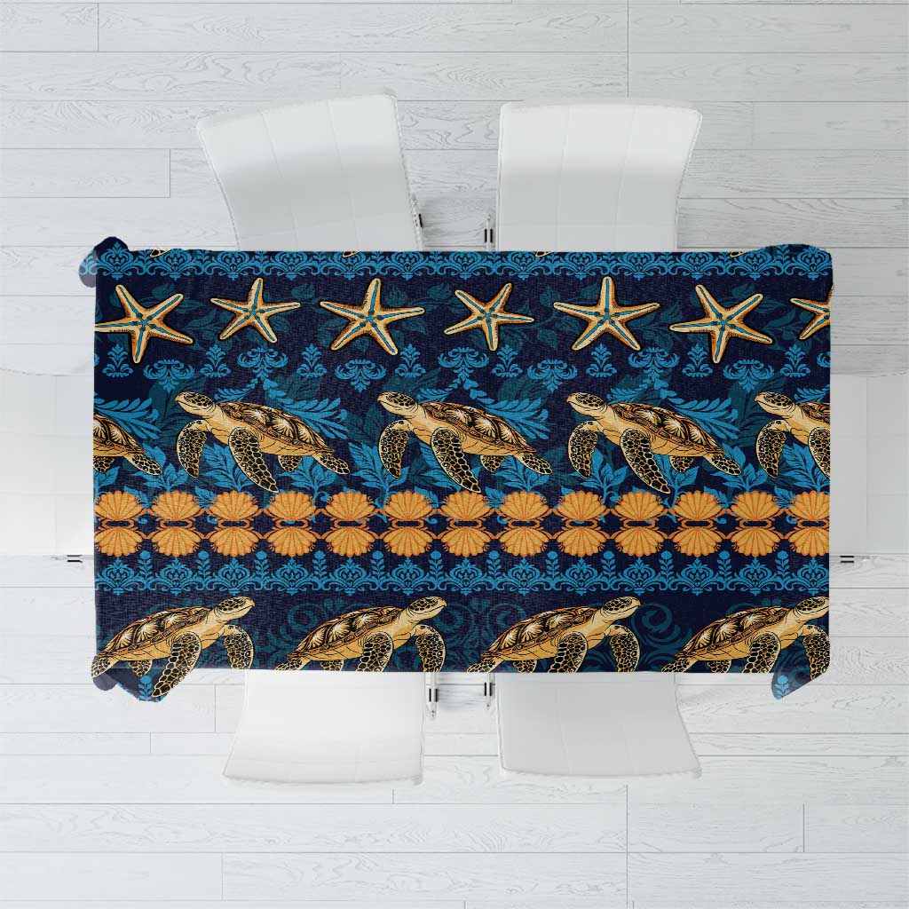 Hawaii Turtles Starfish Unique Pattern Tablecloth - Polynesian Pride