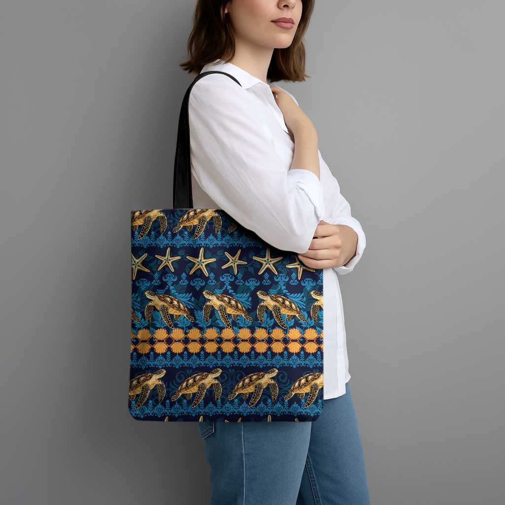 Hawaii Turtles Starfish Unique Pattern Tote Bag LT01 - Polynesian Pride