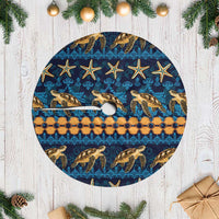 Hawaii Turtles Starfish Unique Pattern Tree Skirt - Polynesian Pride