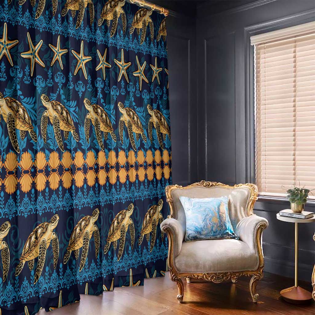 Hawaii Turtles Starfish Unique Pattern Window Curtain LT01 - Polynesian Pride