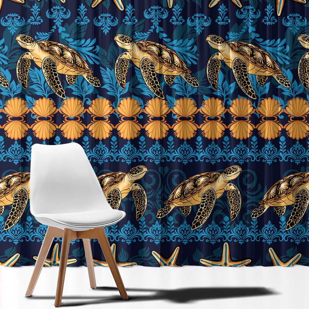 Hawaii Turtles Starfish Unique Pattern Window Curtain LT01 - Polynesian Pride