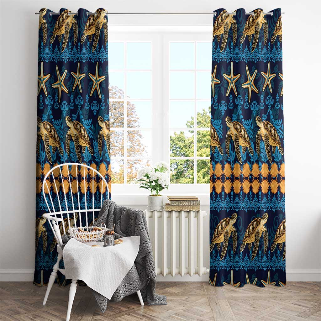Hawaii Turtles Starfish Unique Pattern Window Curtain LT01 - Polynesian Pride