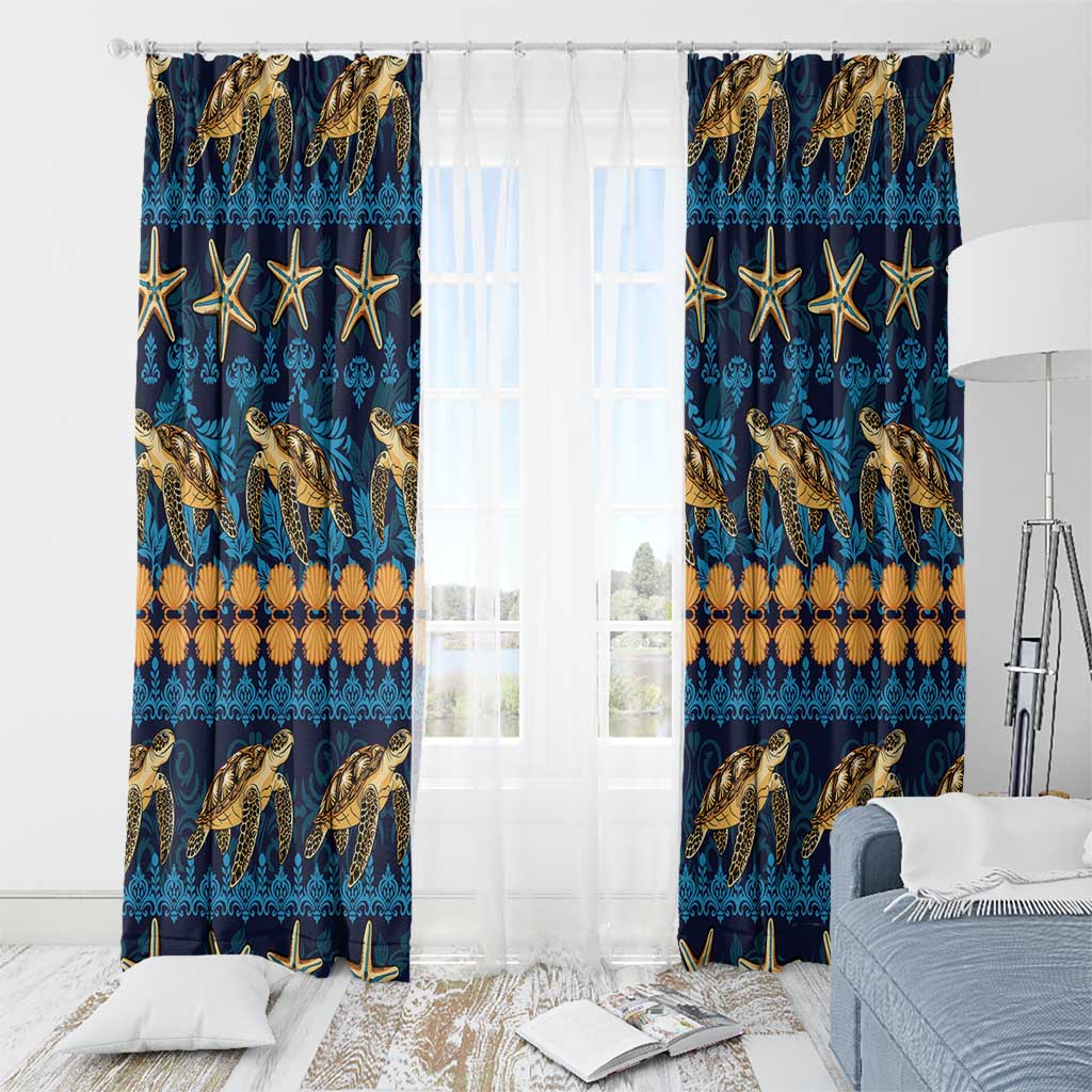 Hawaii Turtles Starfish Unique Pattern Window Curtain LT01 - Polynesian Pride