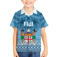 Custom Fiji Rugby Kid Hawaiian Shirt Fijian Go 2023 World Cup LT01 Kid Blue - Polynesian Pride