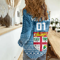 Custom Fiji Rugby Women Casual Shirt Fijian Go 2023 World Cup LT01 - Polynesian Pride