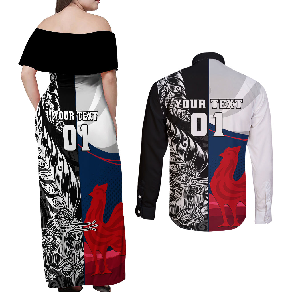 custom-new-zealand-and-france-rugby-couples-matching-off-shoulder-maxi-dress-and-long-sleeve-button-shirts-xv-de-france-kiwi-silver-fern-2023-world-cup