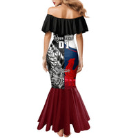 Custom New Zealand And France Rugby Family Matching Mermaid Dress and Hawaiian Shirt XV de France Kiwi Silver Fern 2023 World Cup LT01 - Polynesian Pride
