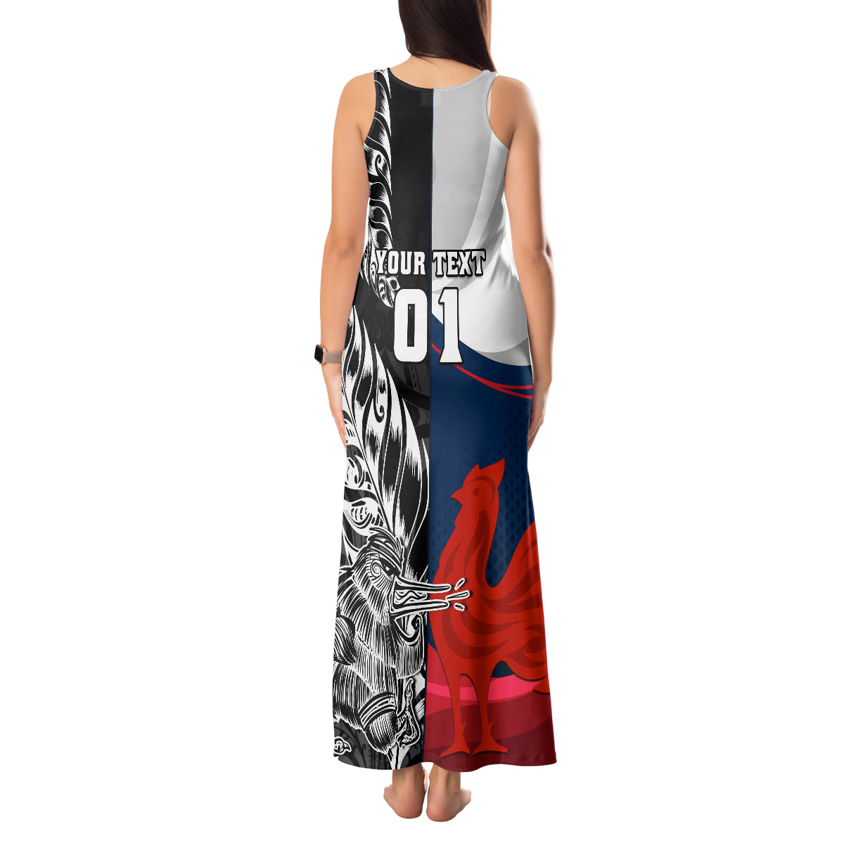 custom-new-zealand-and-france-rugby-tank-maxi-dress-xv-de-france-kiwi-silver-fern-2023-world-cup