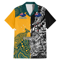 Custom New Zealand And Australia Rugby Family Matching Mermaid Dress and Hawaiian Shirt Wallabies Kiwi Silver Fern 2023 World Cup LT01 Dad's Shirt - Short Sleeve Black - Polynesian Pride