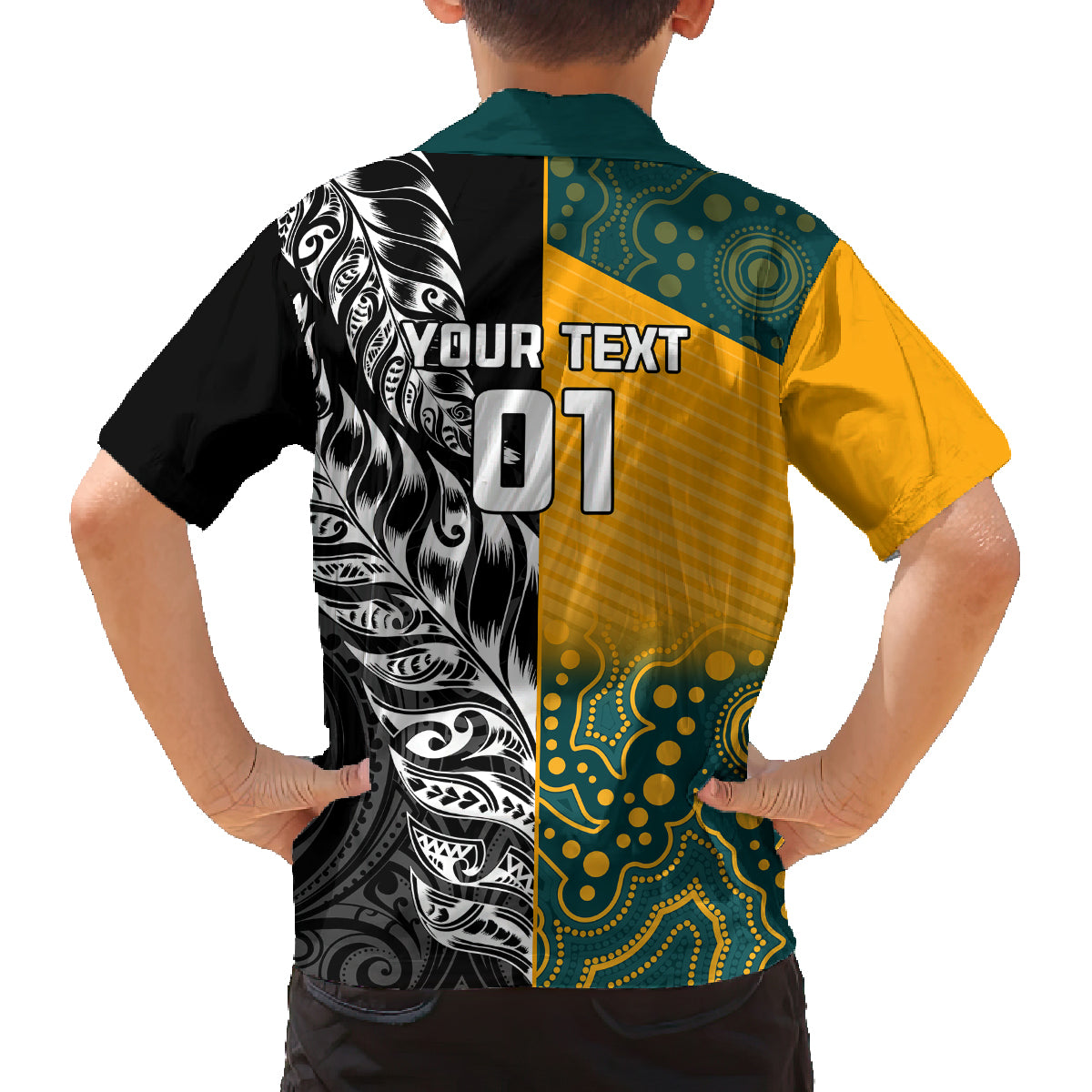 Custom New Zealand And Australia Rugby Family Matching Tank Maxi Dress and Hawaiian Shirt Wallabies Kiwi Silver Fern 2023 World Cup LT01 - Polynesian Pride