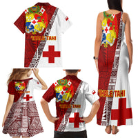 Tonga Rugby Family Matching Tank Maxi Dress and Hawaiian Shirt Tongan Go 2023 World Cup LT01 - Polynesian Pride