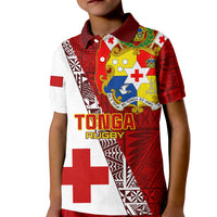 Tonga Rugby Kid Polo Shirt Tongan Go 2023 World Cup LT01 Kid Red - Polynesian Pride