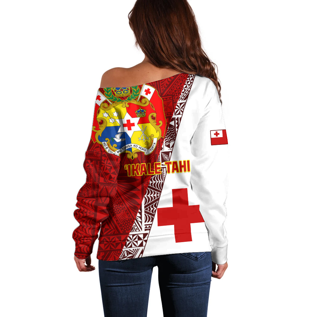Tonga Rugby Off Shoulder Sweater Tongan Go 2023 World Cup LT01 - Polynesian Pride