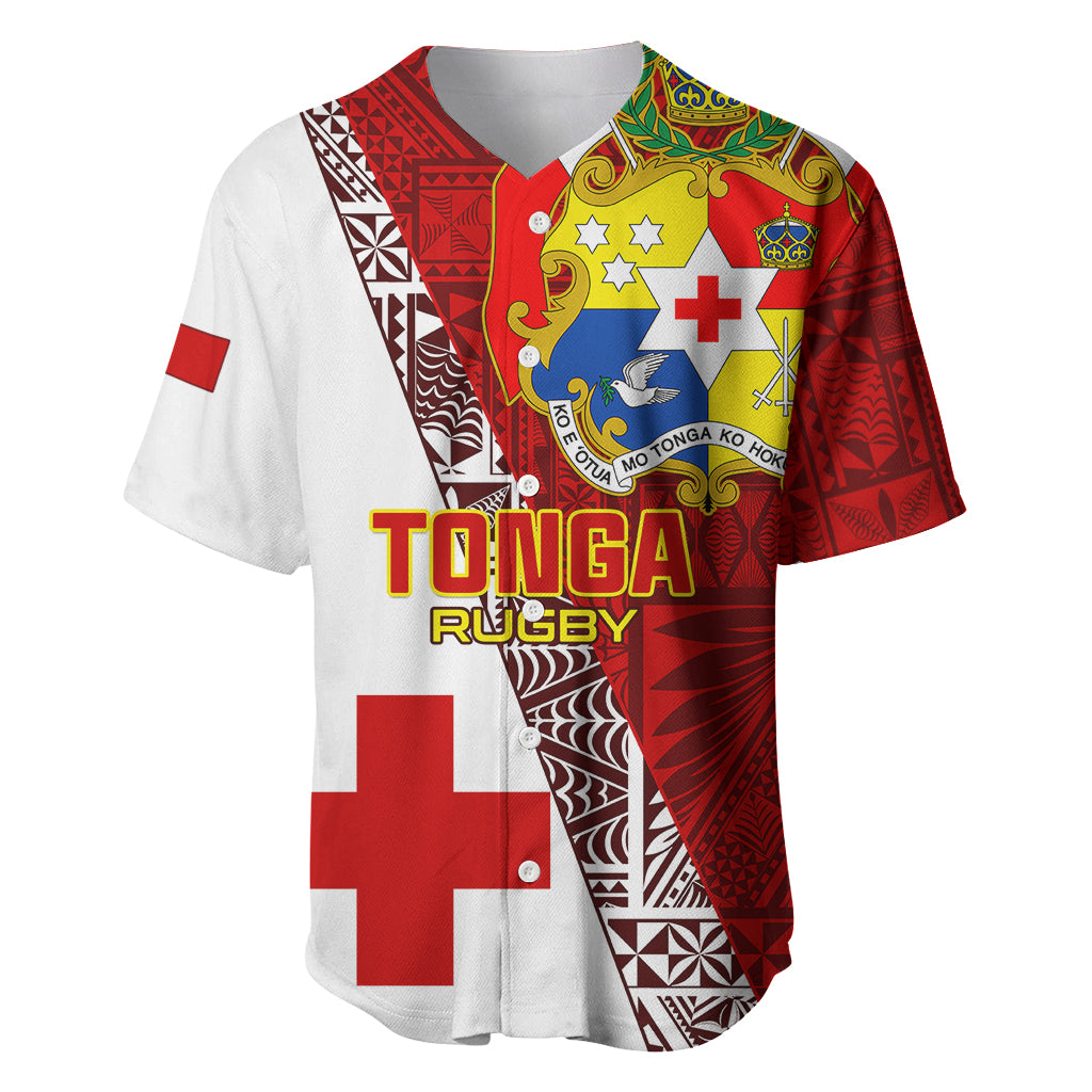 Custom Tonga Rugby Baseball Jersey Tongan Go 2023 World Cup LT01 Red - Polynesian Pride
