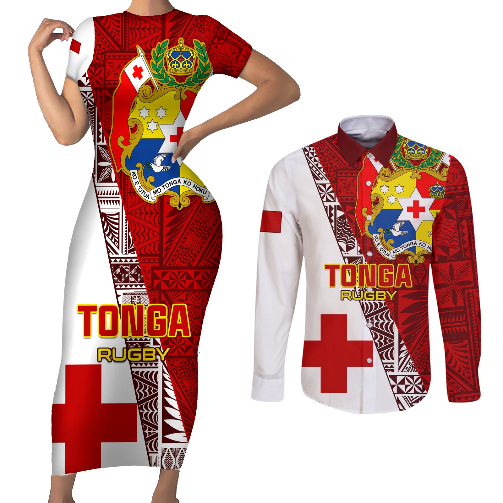custom-tonga-rugby-couples-matching-short-sleeve-bodycon-dress-and-long-sleeve-button-shirts-tongan-go-2023-world-cup