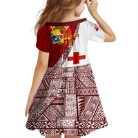 Custom Tonga Rugby Kid Short Sleeve Dress Tongan Go 2023 World Cup LT01 - Polynesian Pride