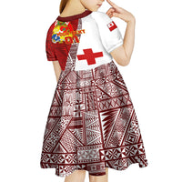 Custom Tonga Rugby Kid Short Sleeve Dress Tongan Go 2023 World Cup LT01 - Polynesian Pride