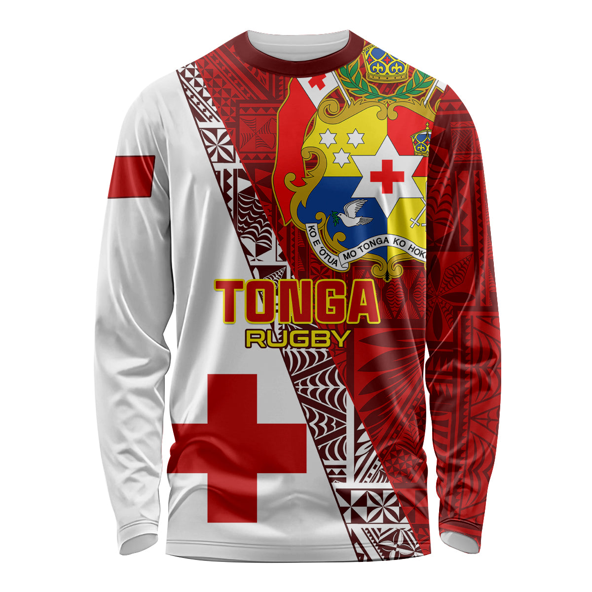 Custom Tonga Rugby Long Sleeve Shirt Tongan Go 2023 World Cup LT01 Unisex Red - Polynesian Pride