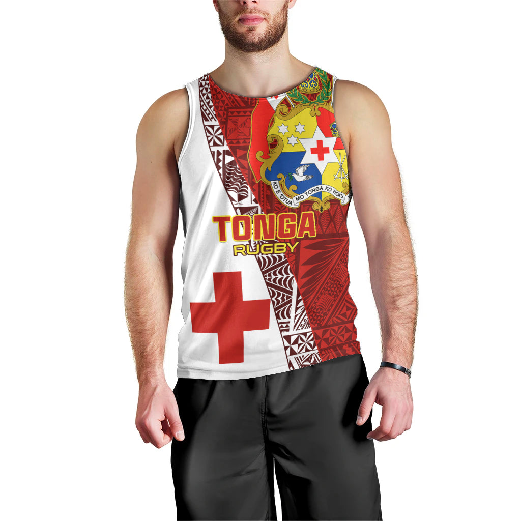 Custom Tonga Rugby Men Tank Top Tongan Go 2023 World Cup LT01 - Polynesian Pride