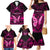 Personalised Pink Out Family Matching Mermaid Dress and Hawaiian Shirt Breast Cancer Awareness Polynesian Pattern Black Version LT01 - Polynesian Pride