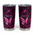 Personalised Pink Out Tumbler Cup Breast Cancer Awareness Polynesian Pattern Black Version