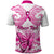 Personalised Pink Out Polo Shirt Breast Cancer Awareness Polynesian Pattern White Version LT01 - Polynesian Pride