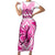 personalised-pink-out-short-sleeve-bodycon-dress-breast-cancer-awareness-polynesian-pattern-white-version