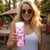 Personalised Pink Out Skinny Tumbler Breast Cancer Awareness Polynesian Pattern White Version