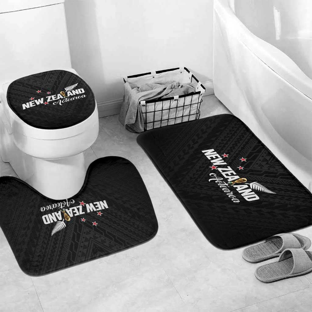 Football New Zealand Bathroom Set Aotearoa United Black Version - Polynesian Pride