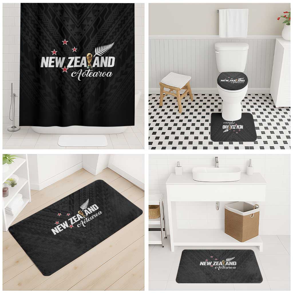 Football New Zealand Bathroom Set Aotearoa United Black Version - Polynesian Pride