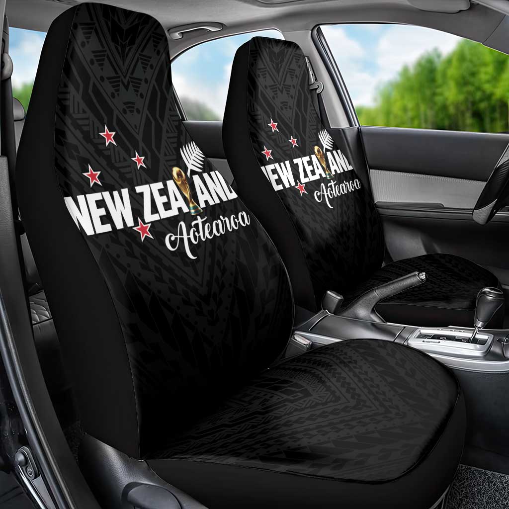 Football New Zealand Car Seat Cover Aotearoa United Black Version LT01 - Polynesian Pride