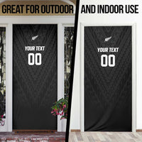 Custom Football New Zealand Door Cover Aotearoa United Black Version - Polynesian Pride