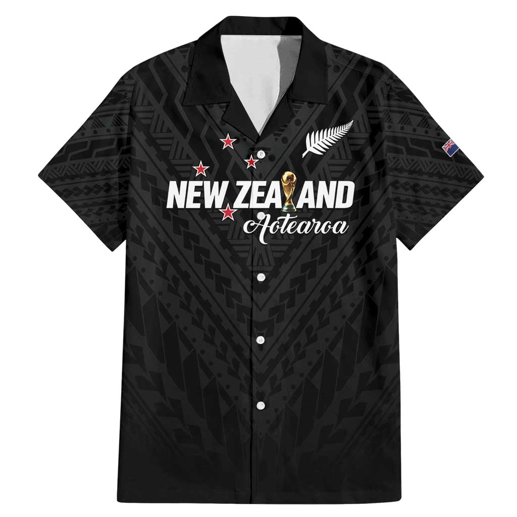 Custom Football New Zealand Family Matching Mermaid Dress and Hawaiian Shirt Aotearoa United Black Version - Polynesian Pride