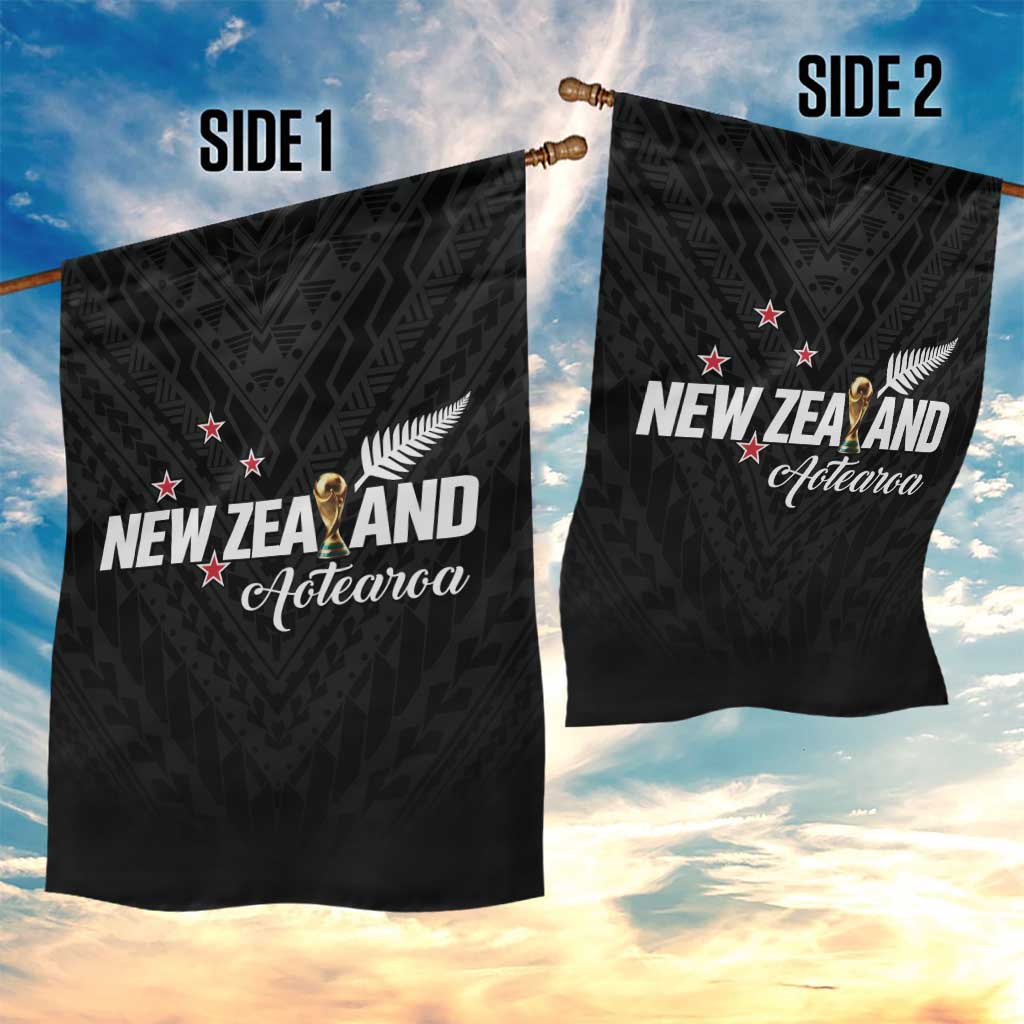 Football New Zealand Garden Flag Aotearoa United Black Version LT01 - Polynesian Pride