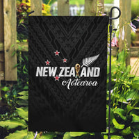 Football New Zealand Garden Flag Aotearoa United Black Version LT01 Garden Flag Black - Polynesian Pride