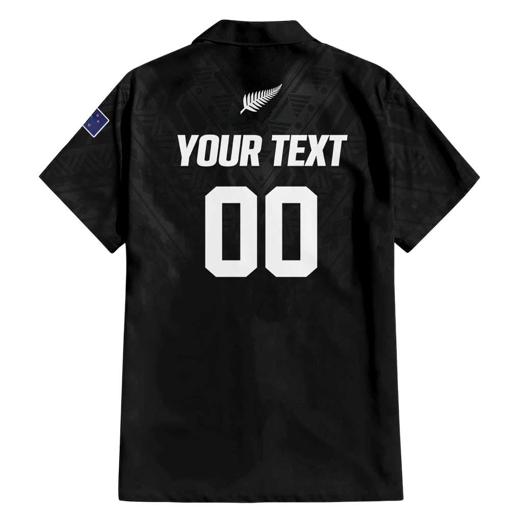 Custom Football New Zealand Hawaiian Shirt Aotearoa United Black Version - Polynesian Pride