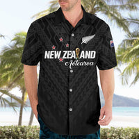 Custom Football New Zealand Hawaiian Shirt Aotearoa United Black Version - Polynesian Pride