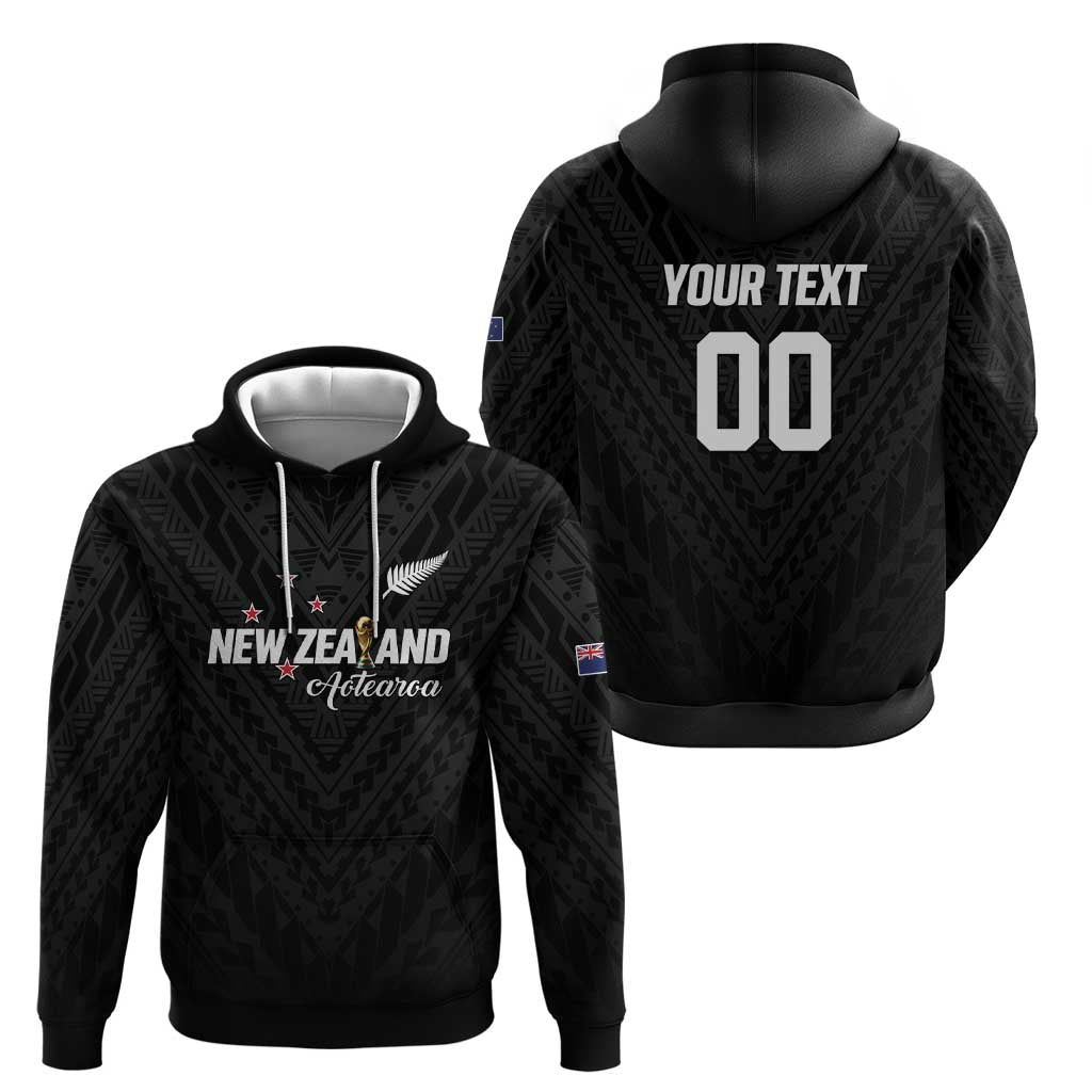Custom Football New Zealand Hoodie Aotearoa United Black Version LT01 - Polynesian Pride