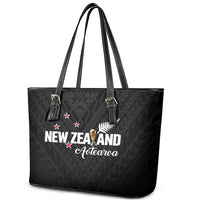 Football New Zealand Leather Tote Bag Aotearoa United Black Version LT01 - Polynesian Pride