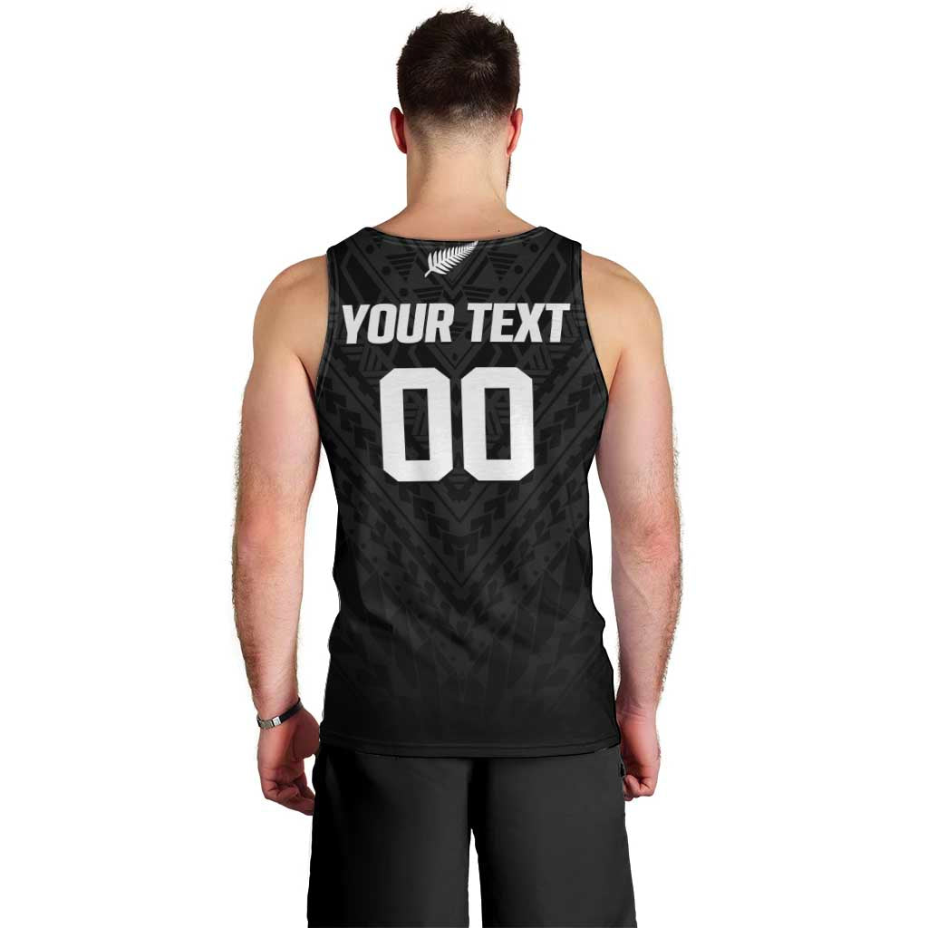 Custom Football New Zealand Men Tank Top Aotearoa United Black Version LT01 - Polynesian Pride