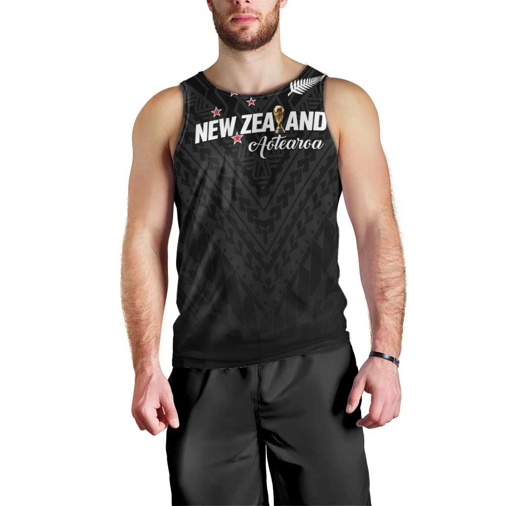 Custom Football New Zealand Men Tank Top Aotearoa United Black Version LT01 - Polynesian Pride