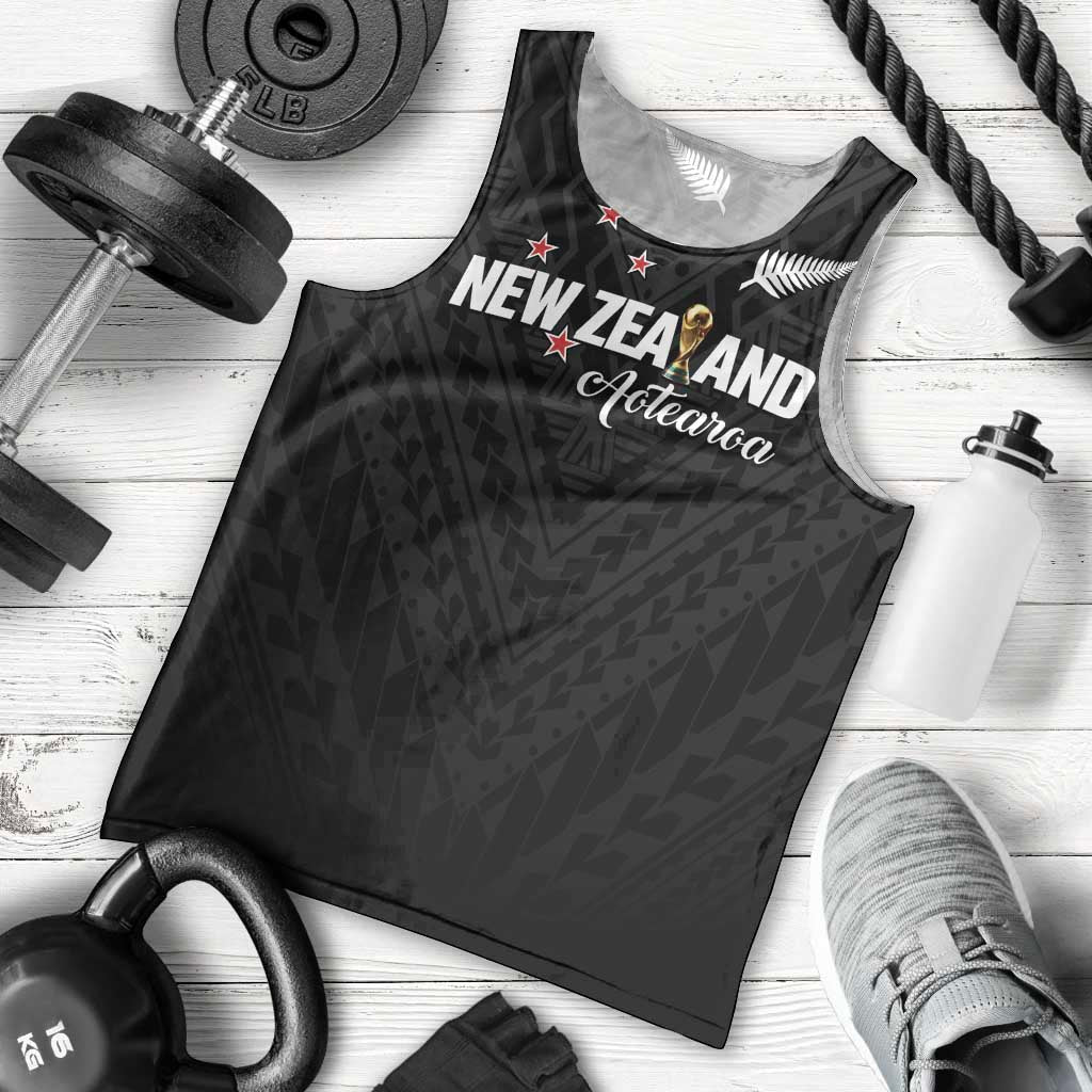 Custom Football New Zealand Men Tank Top Aotearoa United Black Version LT01 - Polynesian Pride