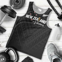 Custom Football New Zealand Men Tank Top Aotearoa United Black Version LT01 - Polynesian Pride
