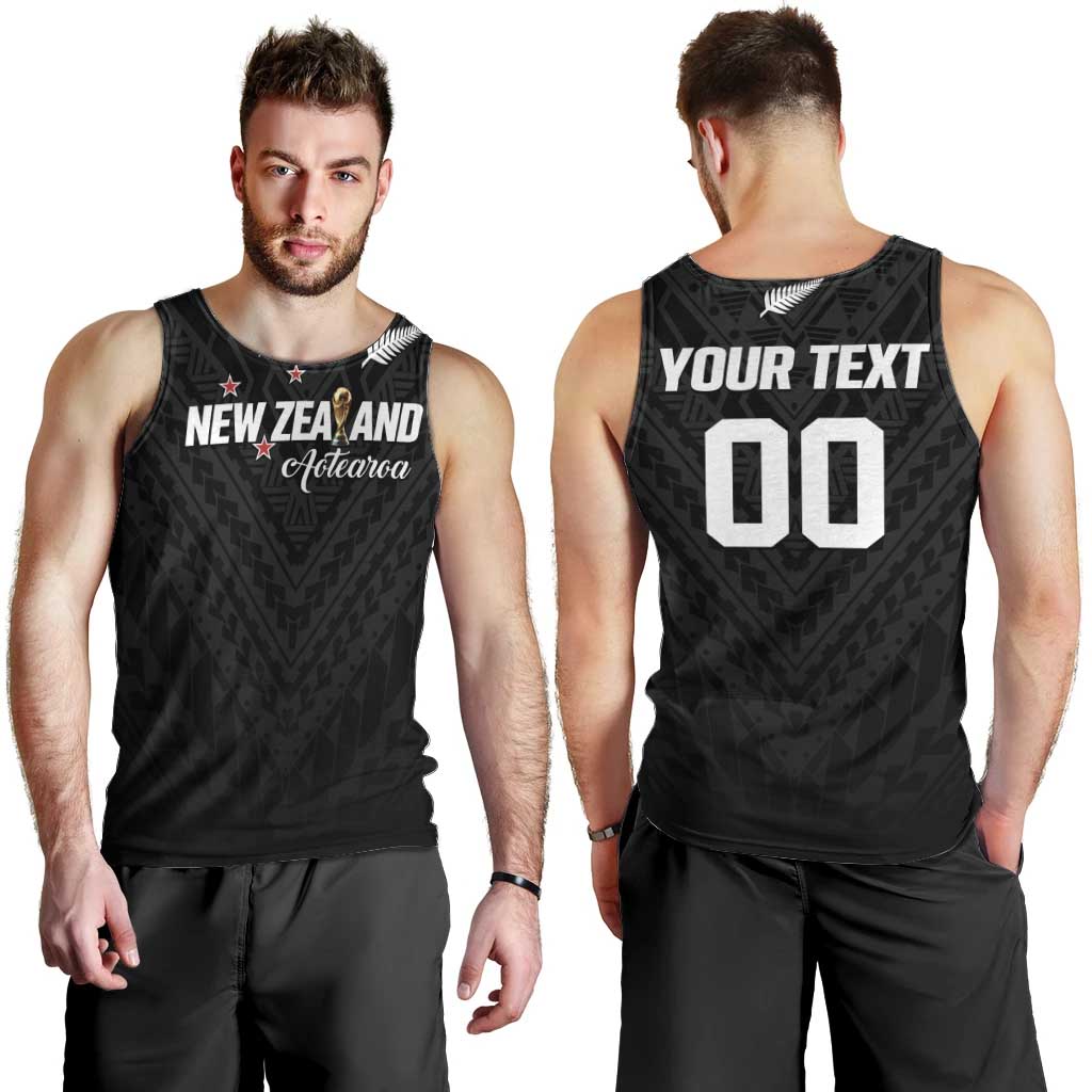 Custom Football New Zealand Men Tank Top Aotearoa United Black Version LT01 - Polynesian Pride