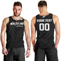 Custom Football New Zealand Men Tank Top Aotearoa United Black Version LT01 - Polynesian Pride
