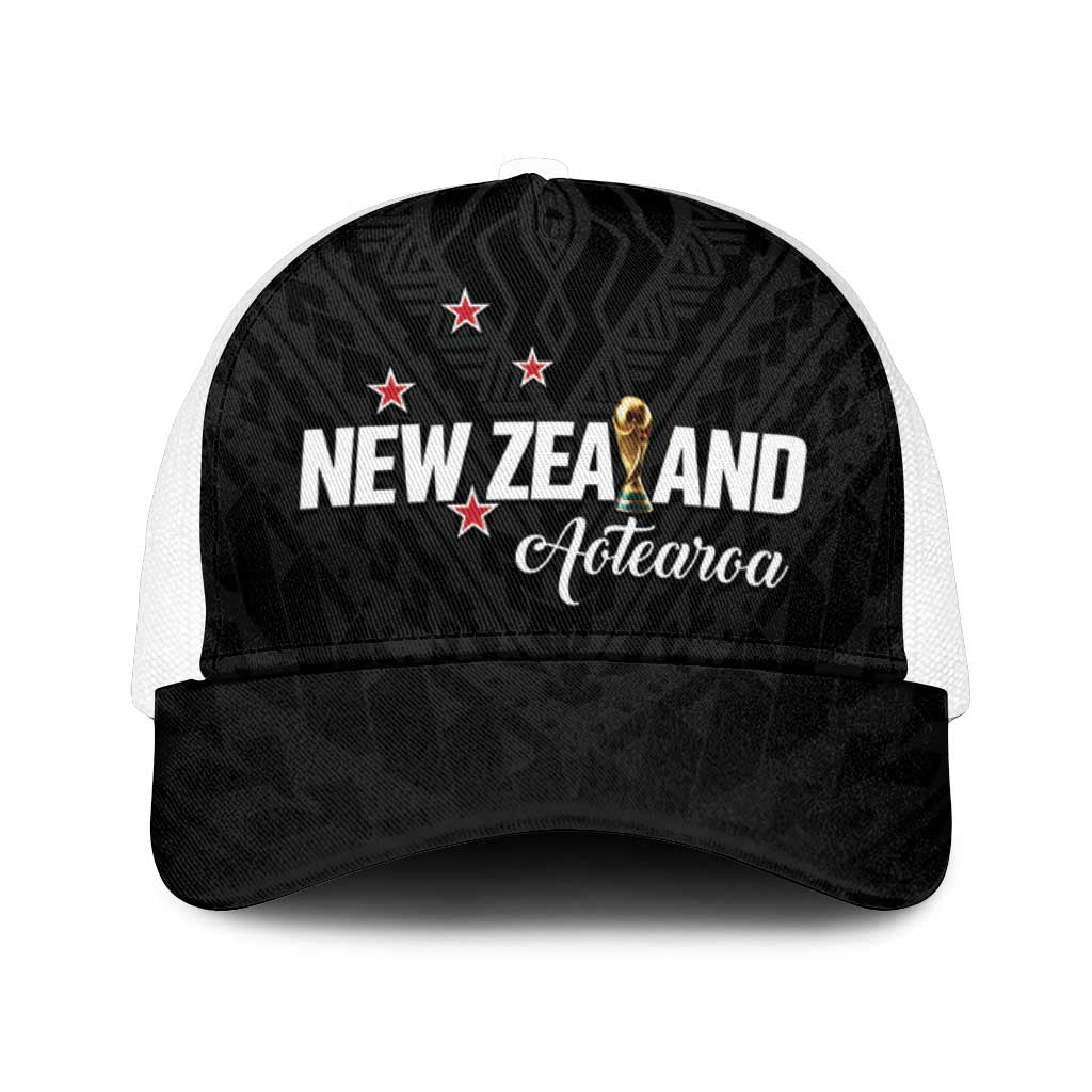 Football New Zealand Mesh Trucker Cap Aotearoa United Black Version - Polynesian Pride